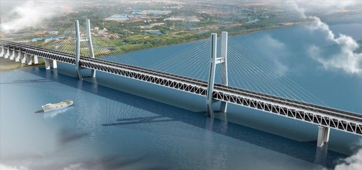 崇啟公鐵長江大橋效果圖 崇啟公鐵長江大橋效果圖